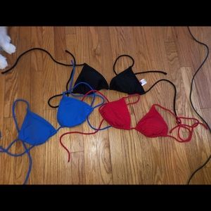 assortment of bikini tops